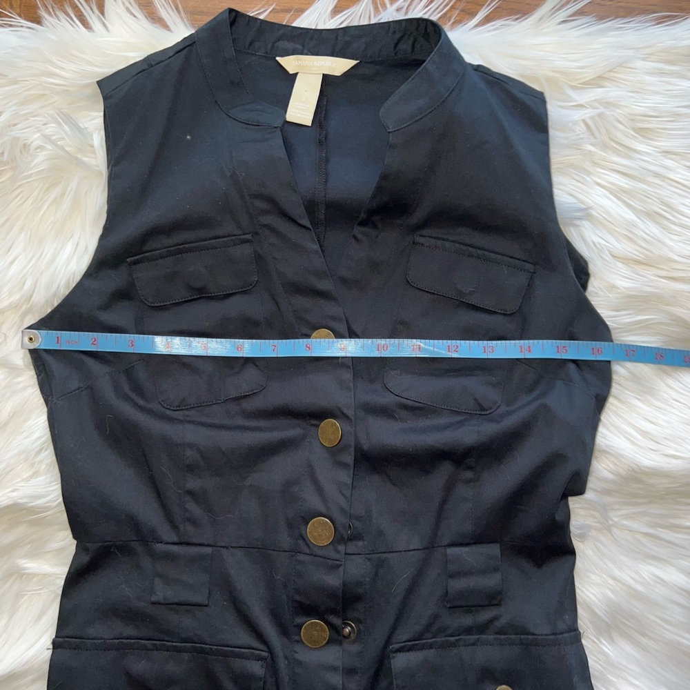 Banana Republic sleeveless black cargo shift dress size 2 - Picture 7 of 12